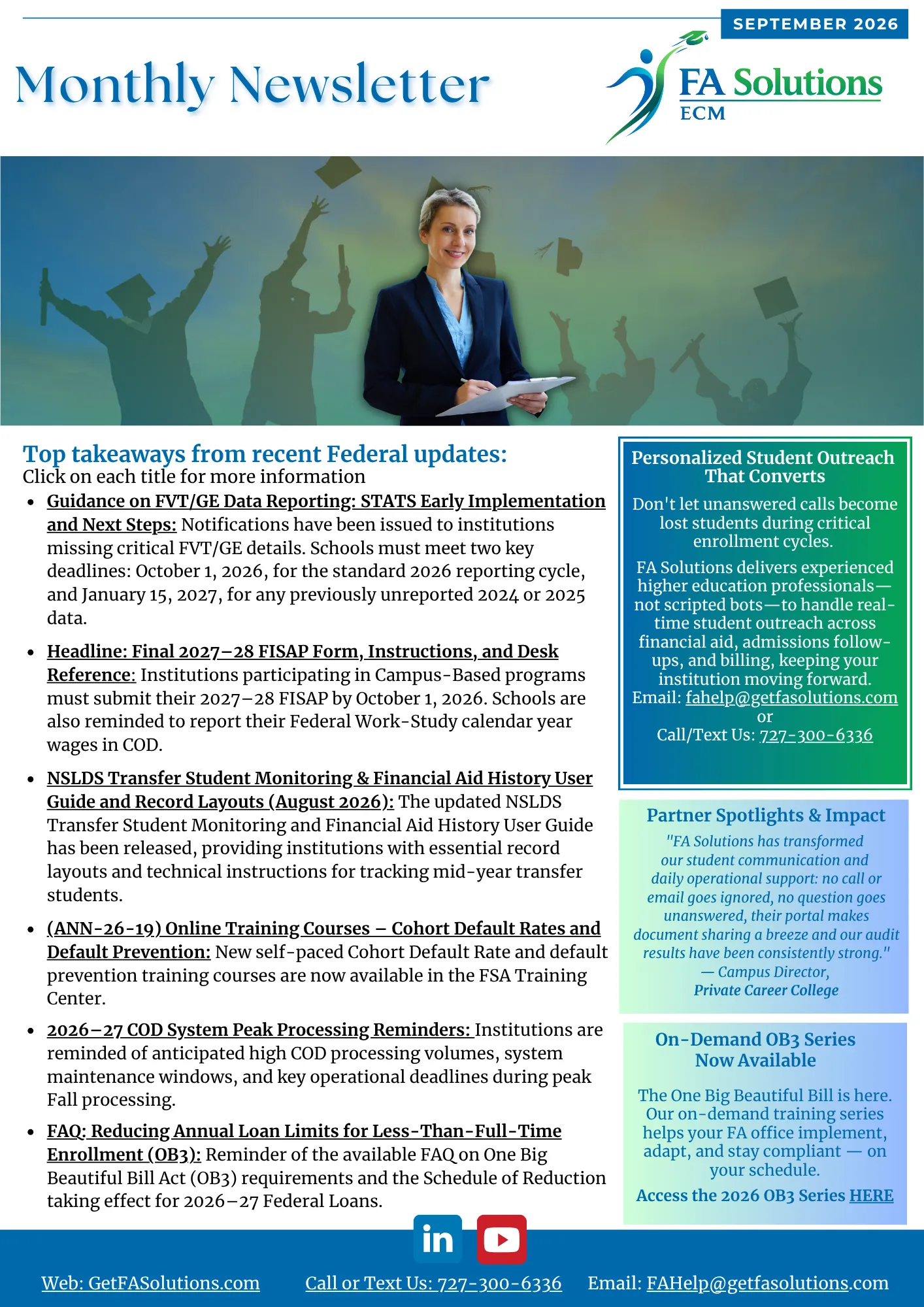 Fed-Updates Financial Aid Newsletter September 2026