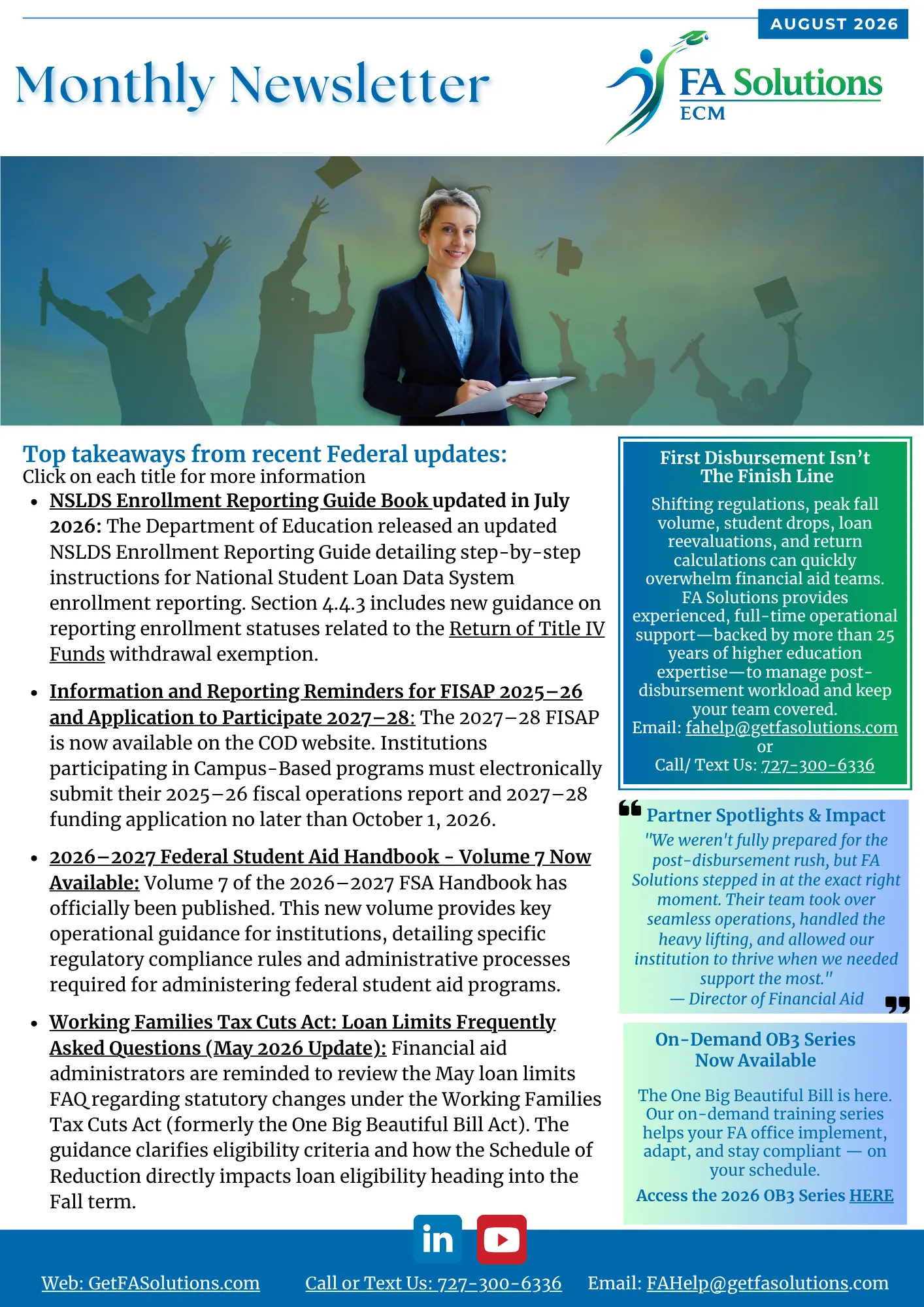 Fed-Updates Financial Aid Newsletter August 2026